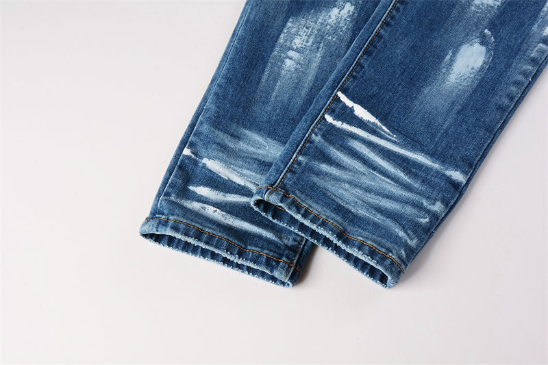 Purple Brand Paint Brush Stroke Slim Jeans 9062