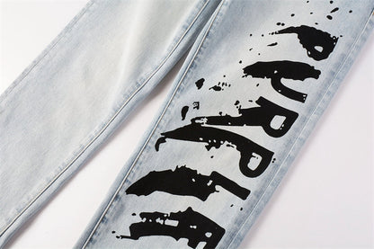 Purple Brand Paint Drip Logo Slim Jeans 9048