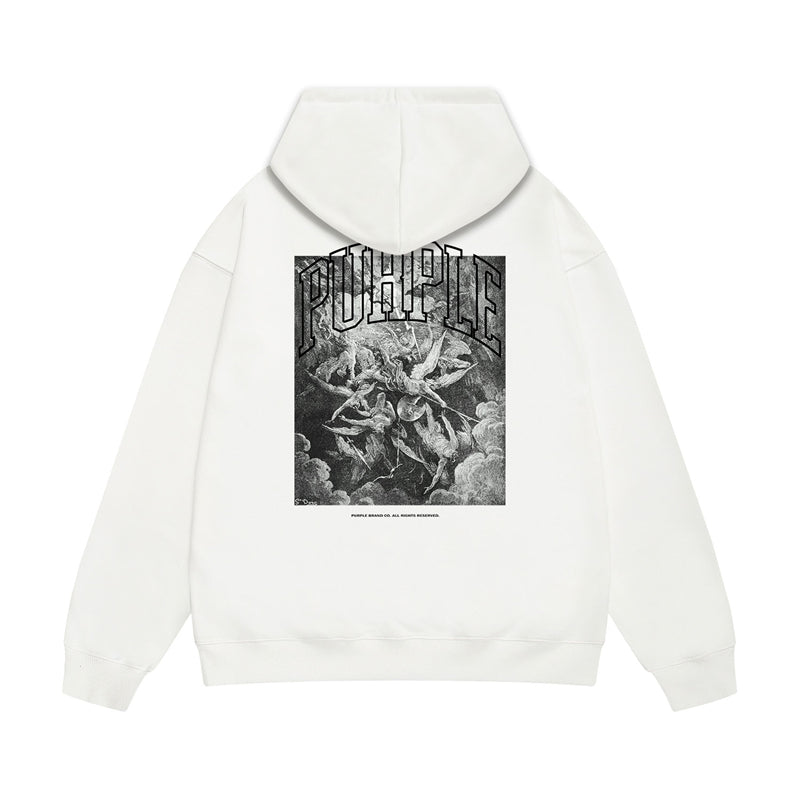 Purple Brand Baroque Angels College Pullover Hoodie