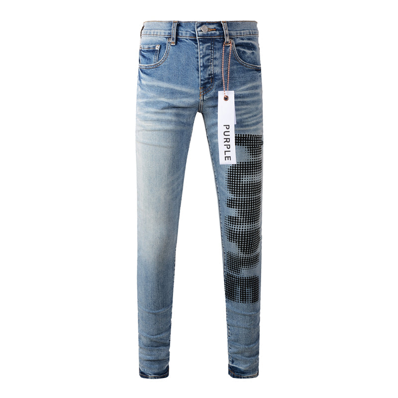 Purple Brand Halftone Dot Print Slim Jeans 9052