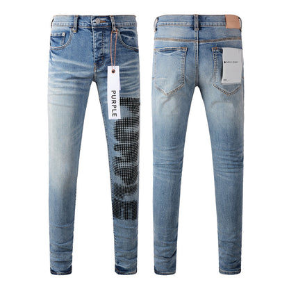 Purple Brand Halftone Dot Print Slim Jeans 9052