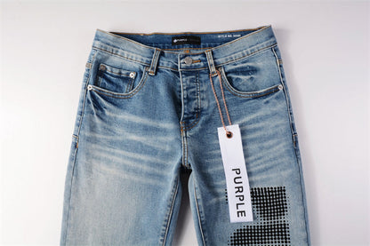 Purple Brand Halftone Dot Print Slim Jeans 9052
