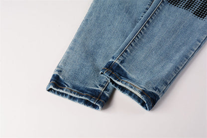 Purple Brand Halftone Dot Print Slim Jeans 9052