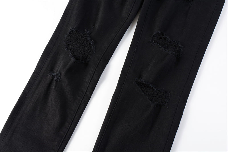 Purple Brand Black Multi-Rip Slim Jeans 9022