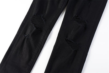 Purple Brand Black Multi-Rip Slim Jeans 9022