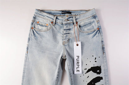 Purple Brand Paint Drip Logo Slim Jeans 9048
