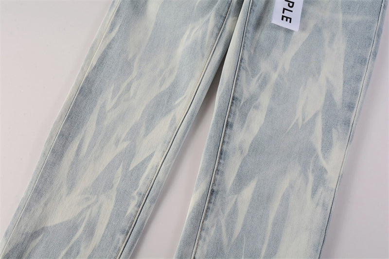 Purple Brand Ice Blue Cloud Bleach Slim Jeans 7017