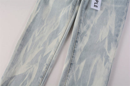 Purple Brand Ice Blue Cloud Bleach Slim Jeans 7017