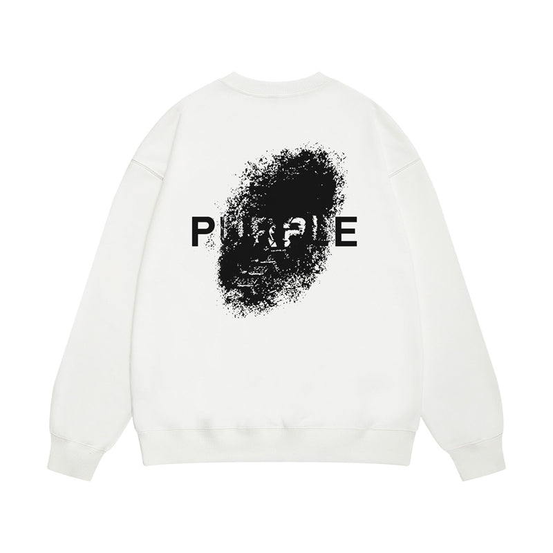 Purple Brand Dissolving Face Back Print Crewneck Sweatshirt