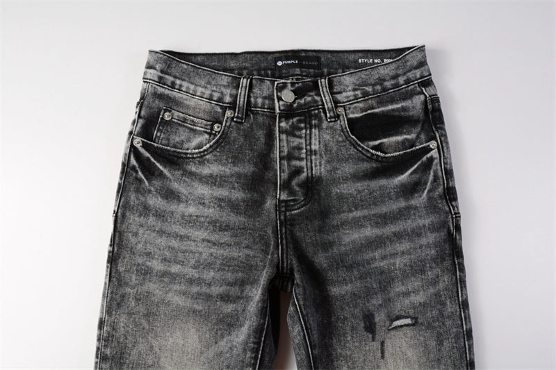 Purple Brand P Logo Slash Cut Slim Jeans 9105