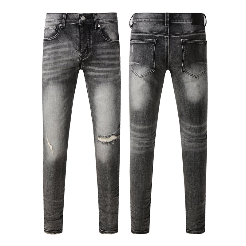 Purple Brand P Logo Knee Rip Slim Jeans 9103