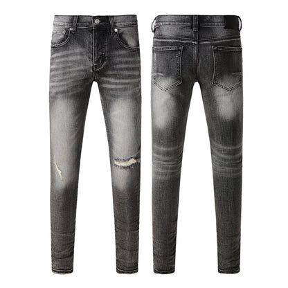 Purple Brand P Logo Knee Rip Slim Jeans 9103
