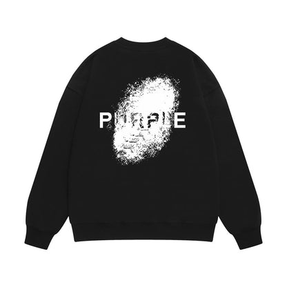 Purple Brand Dissolving Face Back Print Crewneck Sweatshirt