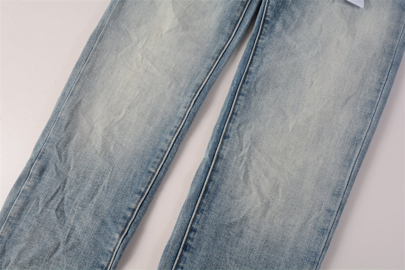 Purple Brand Light Blue Whisker Fade Slim Jeans 9016