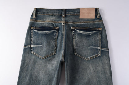 Purple Brand P001 Red Stitch Distressed Slim Jeans 9114