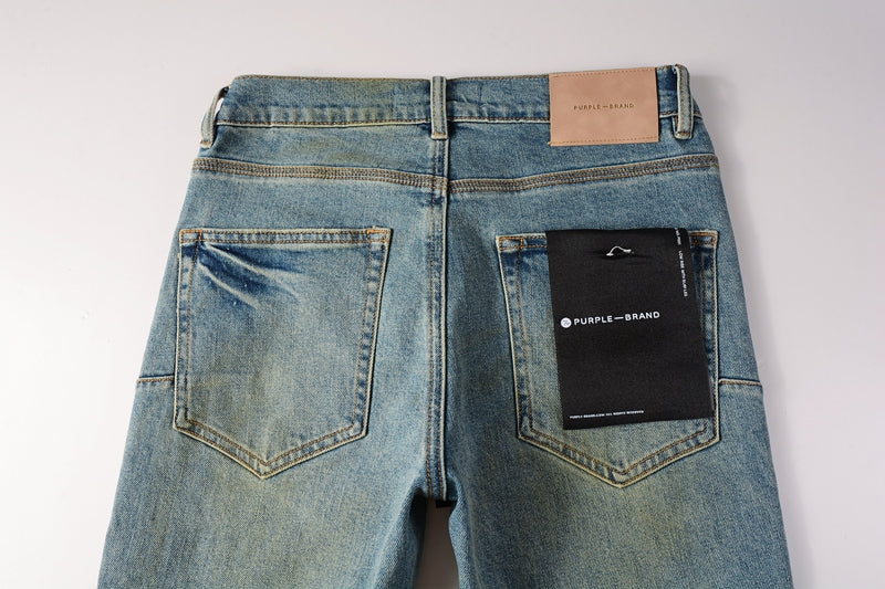 Purple Brand Knee Blowout Leather Patch Slim Jeans 9076