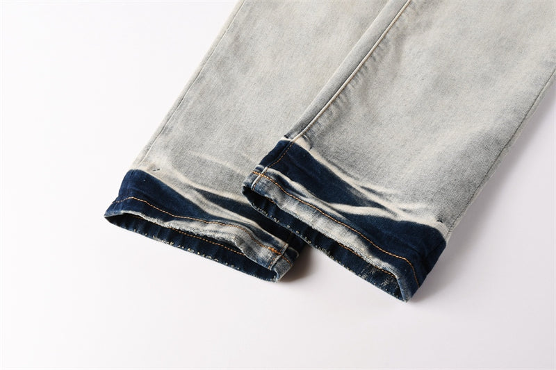 Purple Brand Blue Gradient Metallic Foil Skinny Jeans 9134