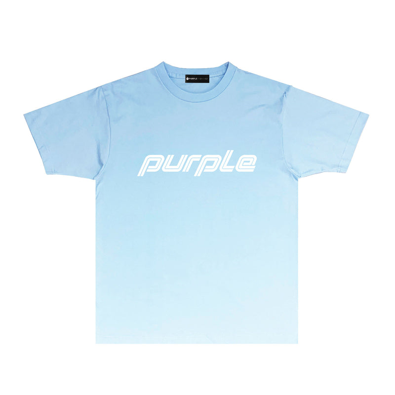 Purple Brand Italic Outline Script Logo Tee