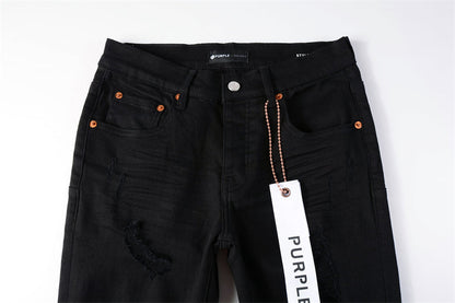 Purple Brand Black Multi-Rip Slim Jeans 9022