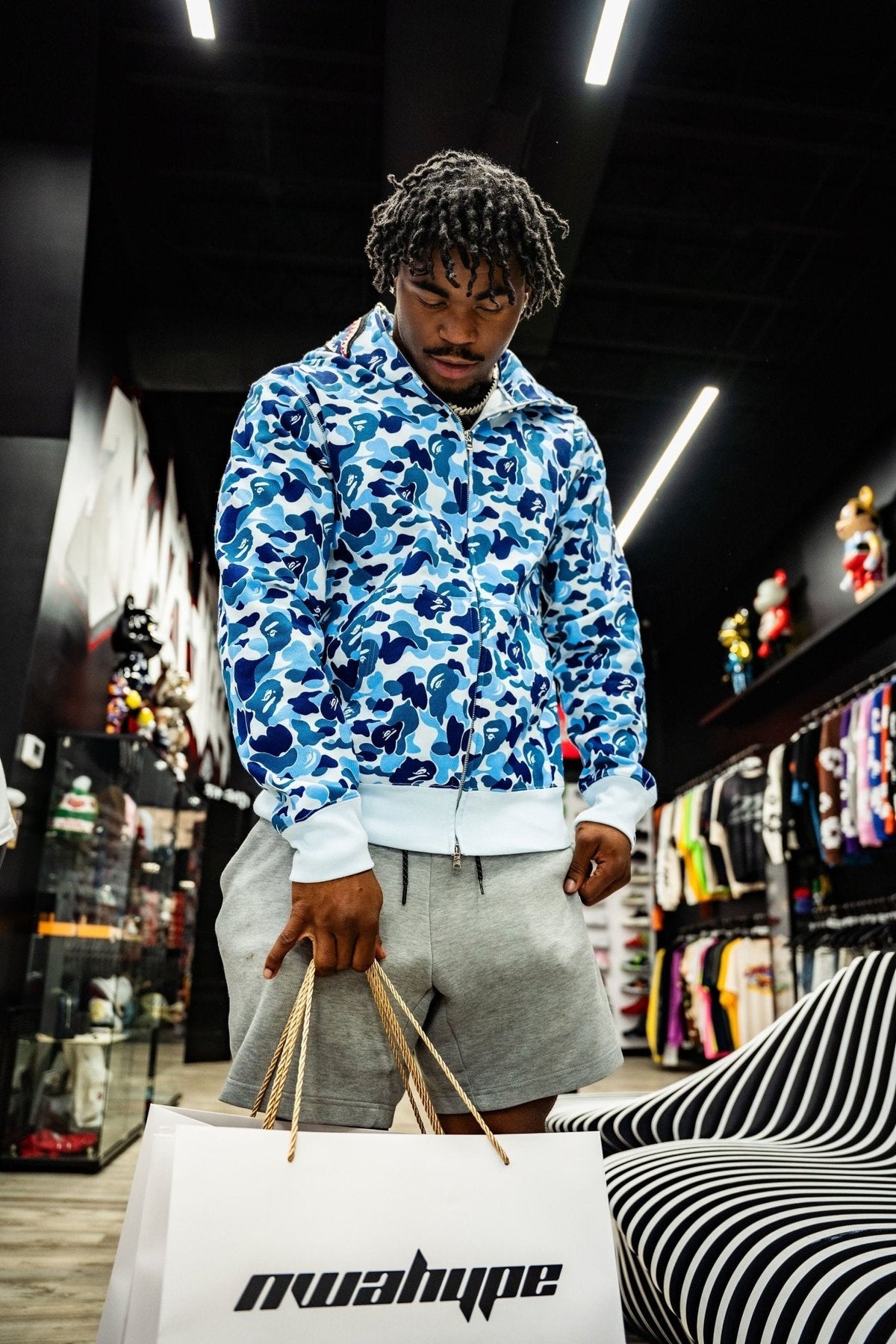 BAPE ABC Camo Shark Full Zip Hoodie Blue