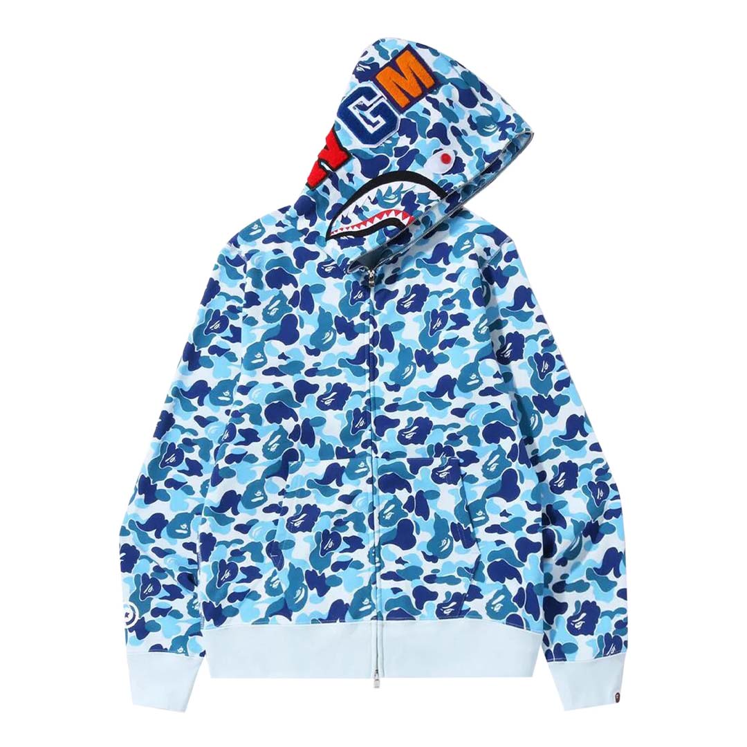 BAPE ABC Camo Shark Full Zip Hoodie Blue