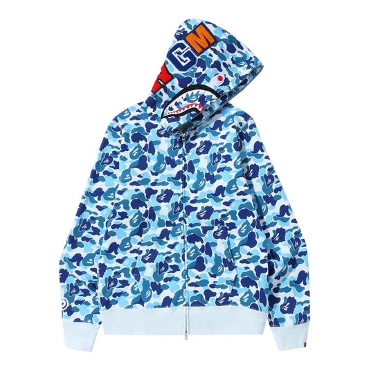 BAPE ABC Camo Shark Full Zip Hoodie Blue