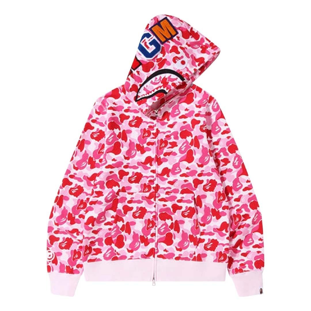 BAPE ABC Camo Shark Full Zip Hoodie Pink