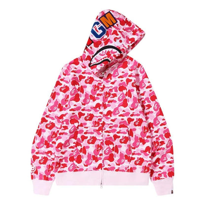 BAPE ABC Camo Shark Full Zip Hoodie Pink