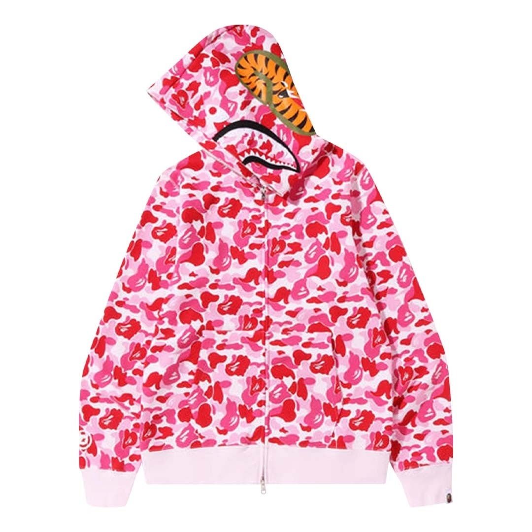 BAPE ABC Camo Shark Full Zip Hoodie Pink