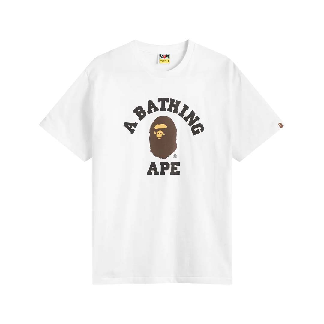 BAPE Classic College Tee White/Brown
