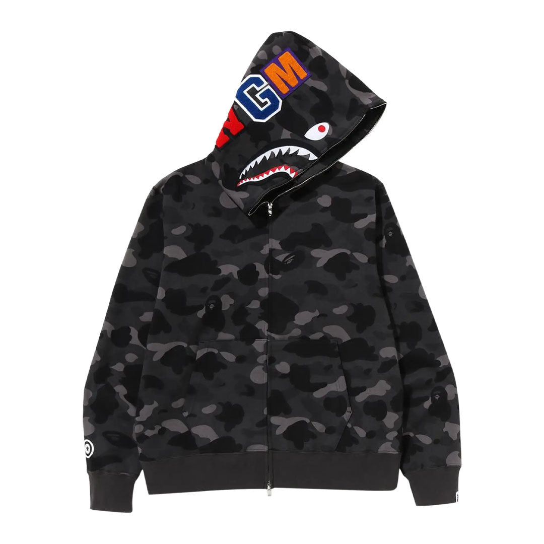 BAPE Color Camo Shark Full Zip Hoodie Black