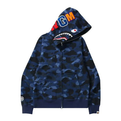 BAPE Color Camo Shark Full Zip Hoodie Navy