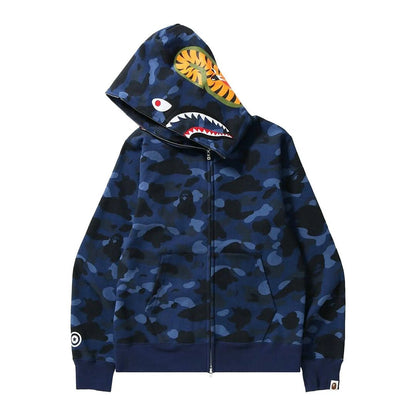 BAPE Color Camo Shark Full Zip Hoodie Navy