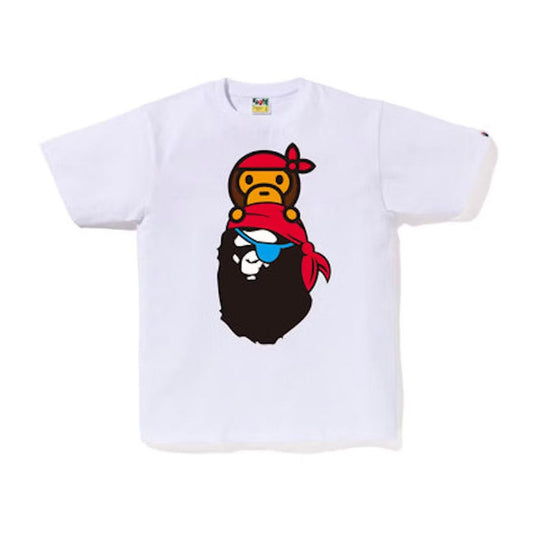BAPE Pirate Milo On Ape Head Tee White