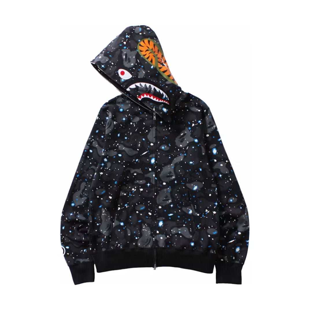BAPE Space Camo Shark Full Zip Hoodie Black