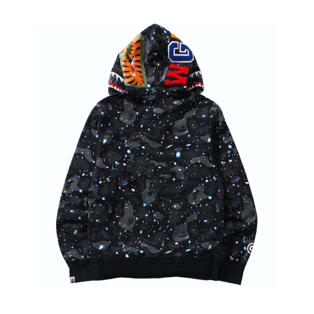 BAPE Space Camo Shark Full Zip Hoodie Black