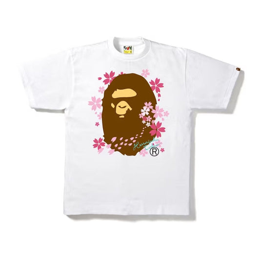 BAPE Sakura Harajuku Tokyo Ape Head Tee White