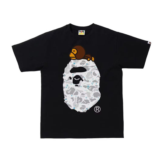 BAPE Space Camo Milo On Big Ape Tee Black