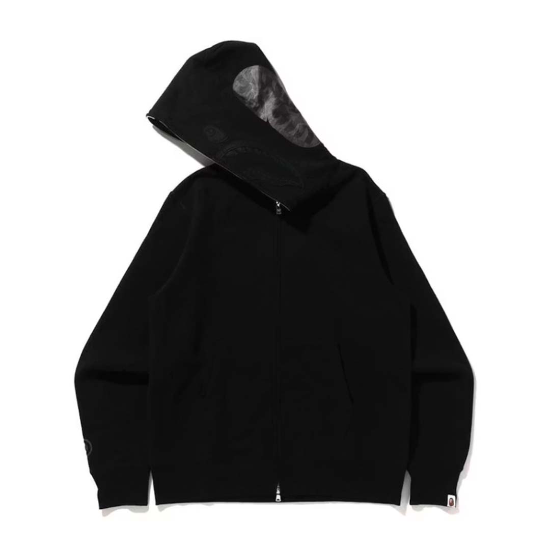 BAPE Triple Black Shark Full Zip Hoodie