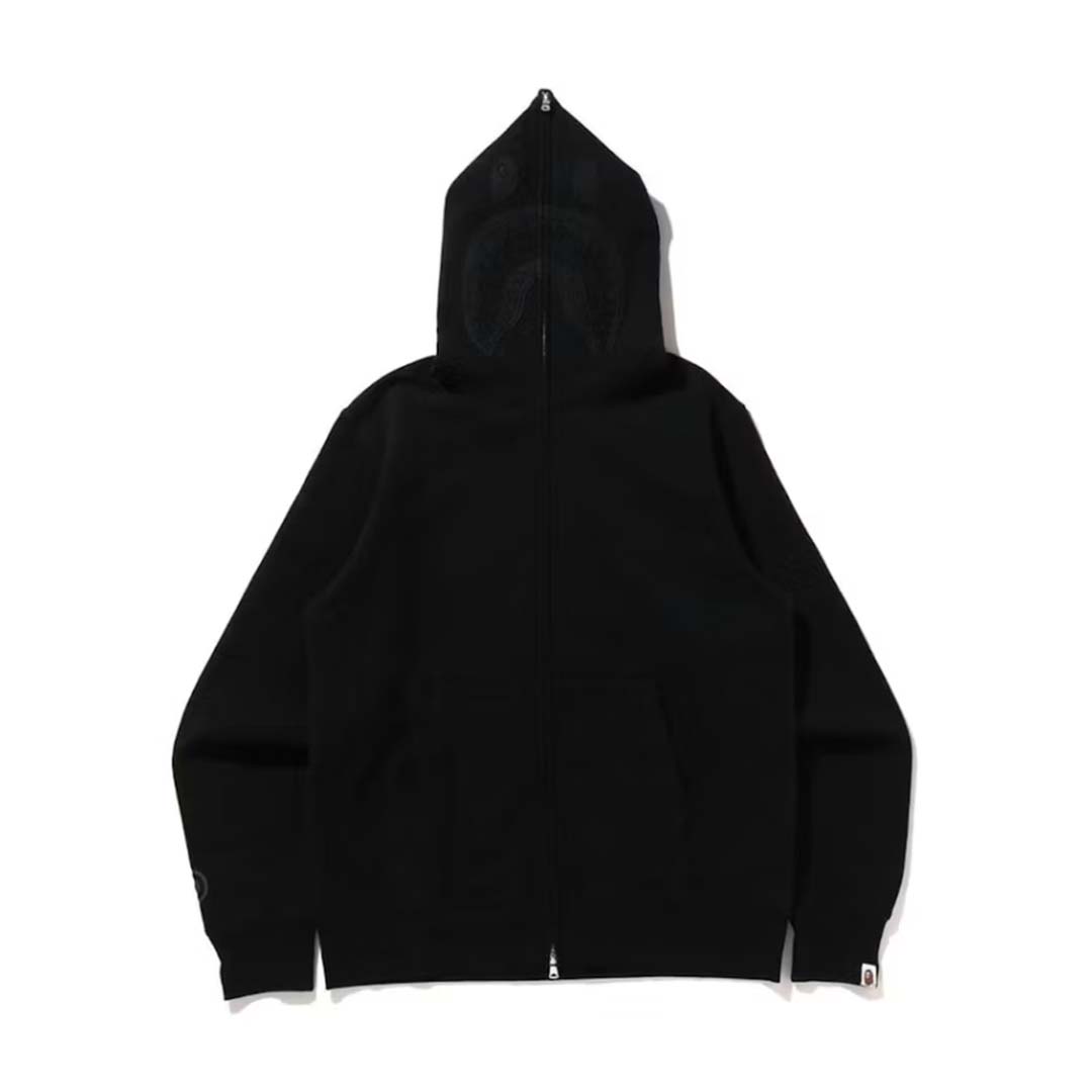 BAPE Triple Black Shark Full Zip Hoodie