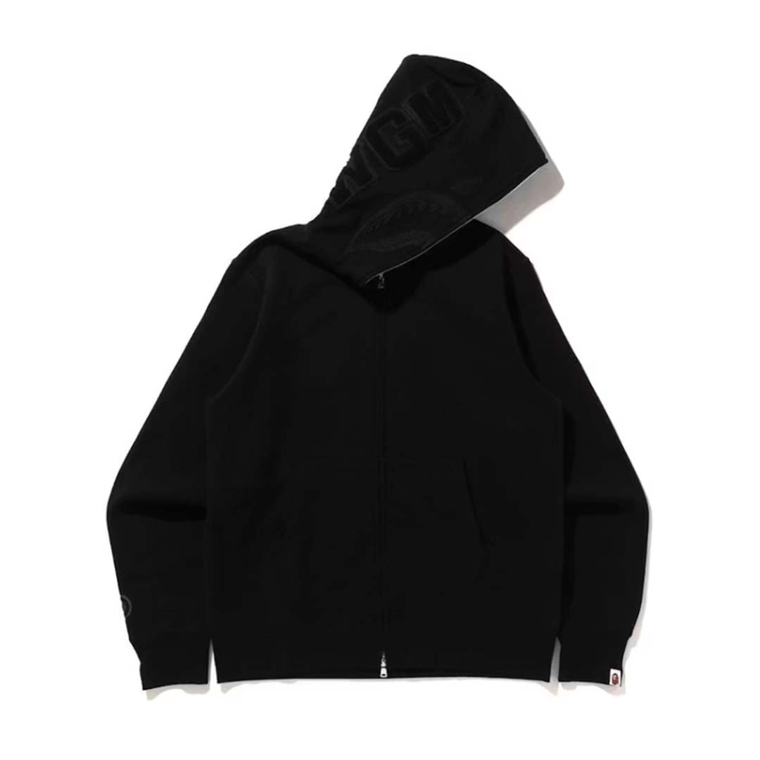 BAPE Triple Black Shark Full Zip Hoodie