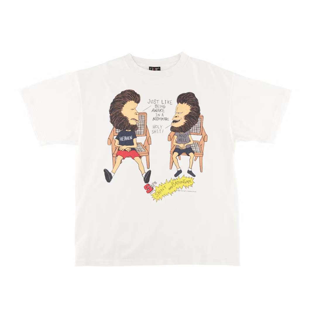 BAPE x Saint Michael Heaven and Hell Tee Vintage White