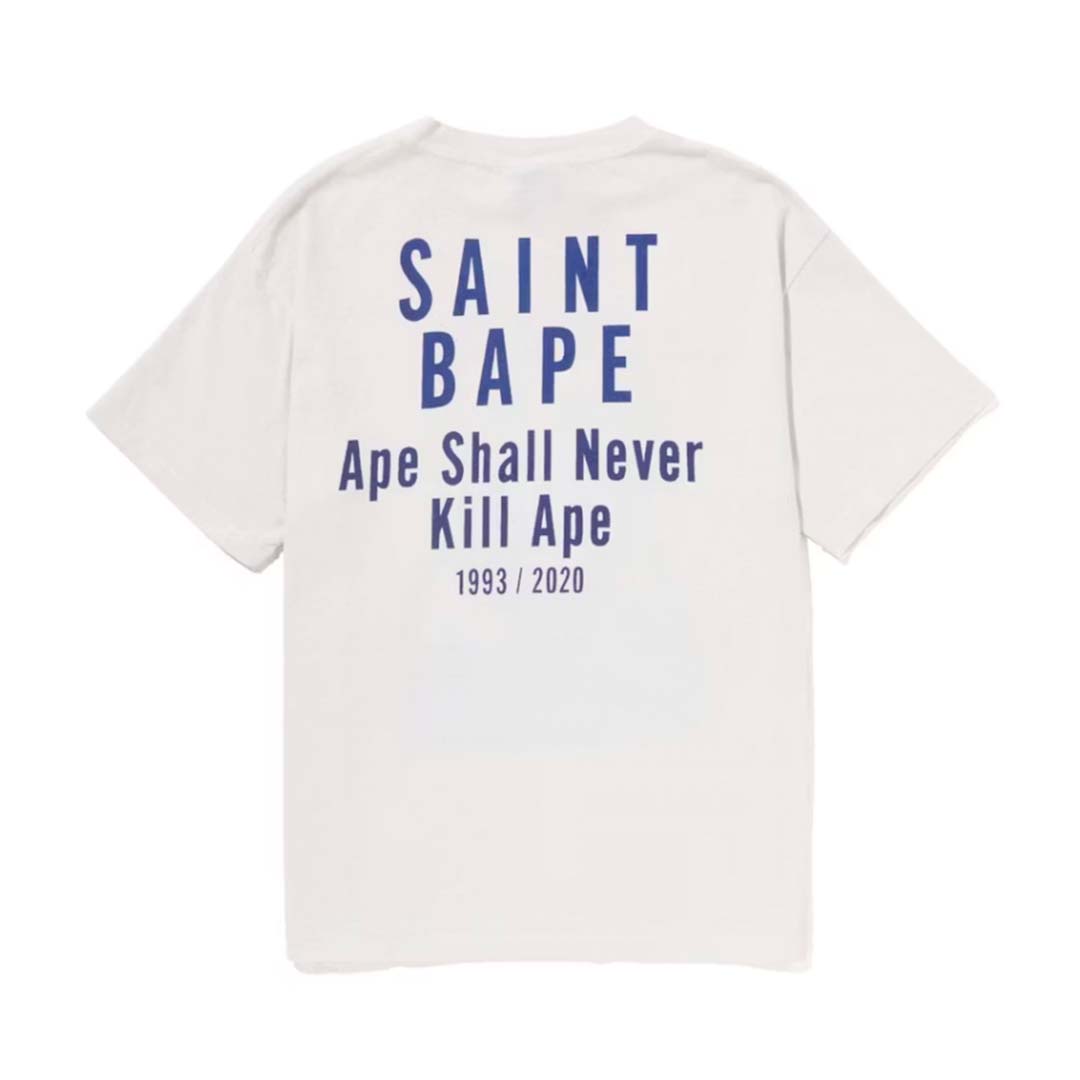 BAPE x Saint Michael Skull Ape Tee Vintage White