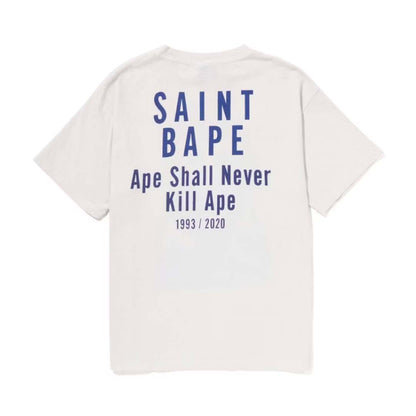 BAPE x Saint Michael Skull Ape Tee Vintage White