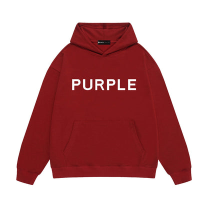 Purple Brand Text Logo Hoodie