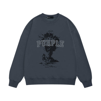 Purple Brand Mushroom Cloud College Crewneck Sweatshirt