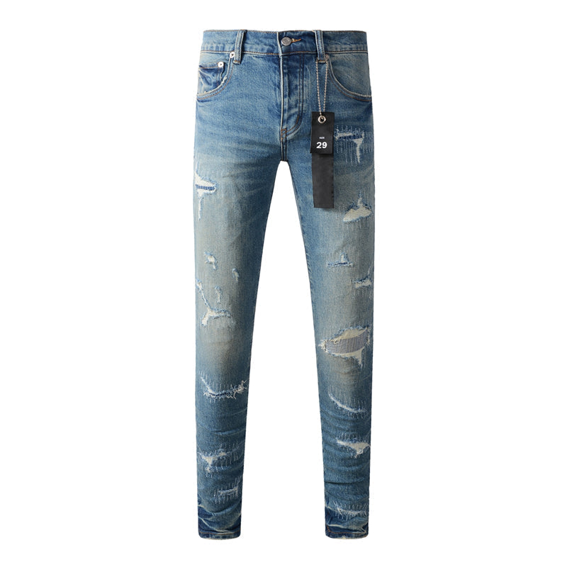 Purple Brand Heavy Rip Repair Stitch Slim Jeans 9073