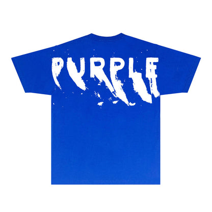 Purple Brand Grunge Paint Splatter Back Tee
