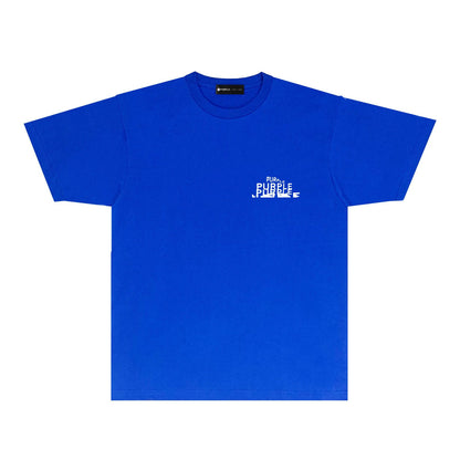 Purple Brand Glitch Stacked Wordmark Back Print Tee