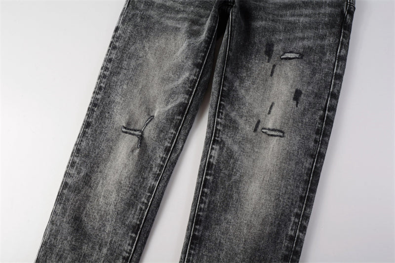 Purple Brand P Logo Slash Cut Slim Jeans 9105